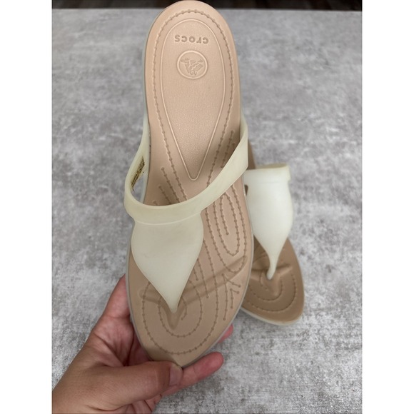 CROCS Shoes - CROCS Women's Thong Sandals‎ "Rio Flip" Nude Iz Size 10